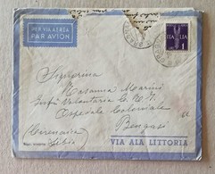 Lettera Via Ala Littoria Da Gragnano (LU) Per Bengasi - 08/10/1940 - Marcophilie (Avions)