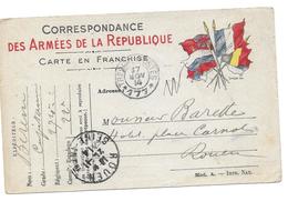 WWI BERENI CAPITAINE AU 274 E RI TRESOR ET POSTES 177 POUR HOTEL PLACE CARNOT ROUEN - CPA CORRESPONDANCE MILITAIRE - War 1914-18