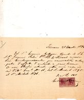 1895  LETTERA CON MARCHE DA BOLLO - Fiscali