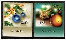 Estonia 2014 . Christmas 2014. 2v: 0.55, 1.20 -s/adh.   Michel # 812-13 - Estland