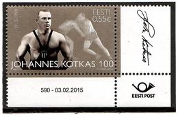 Estonia 2015 . Wrestler Johannes Kotkas - 100. 1v: 0.55.    Michel # 815 - Estonie