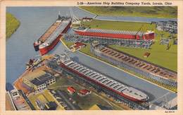 1165" OHIO - AMERICAN SHIP BUILDING COMPANY YARDS LORAIN " 1956  CARTOLINA ORIGINALE - Cleveland