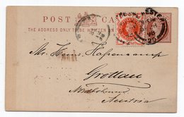 1898 GREAT BRITAIN,ROCHESTER TO GROTTAU, AUSTRIA, STATIONERY CARD, USED - Storia Postale