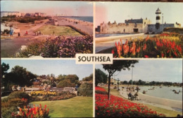 CPSM, SOUTHSEA MULTI VIEWS-Multivues, Used 1966, Stamped, ENGLAND - Portsmouth