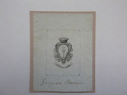Ex-libris Héraldique Illustré, XIXème - SCIPION GOZON - Devise "Stella Duce" - Ex-Libris