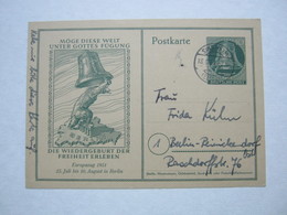 1951 , BERLIN , Sonderganzsache Mit Tagesstempel , Viel Text - Postkaarten - Gebruikt