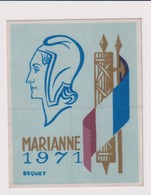 MARIANNE 1971 BEQUET Document Sur SOIE 7 X 9 CM - Autres & Non Classés