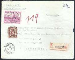 L. Recomm En SM Affr N°715+770 De BONSECOURS /1949 Pour Bruxelles (franchise Partielle) - 1948 Exportación