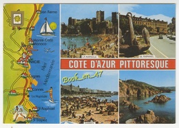 {38927} Côte D' Azur , Carte Et Multivues ; La Napoule , Saint Raphaël , Cannes - Cartes Géographiques
