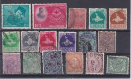 Inde - Lot De 17 Timbres Avec Charnières Oblitérés - Collections, Lots & Series