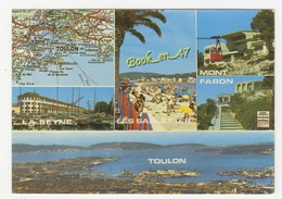 {38929} Toulon , Carte Et Multivues ; La Seine  , Mont Faron , Les Sablettes , Vue Générale La Rade - Cartes Géographiques