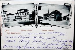SUISSE SWITZERLAND GRUSS AUS DEGERSHEIM GASTHAUS Z SCAFLE  Z STERNEN  1902 - Degersheim