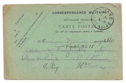 WWI CHASSAGNON 38 E RI BUREAU CENTRAL POUR MAURIER COMPTABLE HOP N°15 LE PUY - CPA CORRESPONDANCE MILITAIRE - War 1914-18