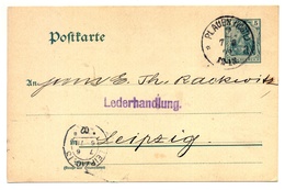 Firmen-Ganzsache Carl Tröger, Plauen 1902 Nach Leipzig - Postkarten