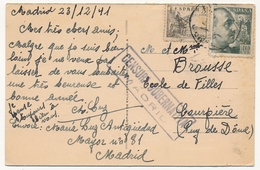 ESPAGNE - Carte Postale Avec Censure "Censura Gubernativa MADRID" 1941 - Cartas & Documentos