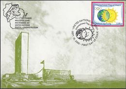 UNO NEW YORK 2000 Mi-Nr. 49 Grüne Karte - Show Card  Mit Erinnerungsstempel Milwaukee - Brieven En Documenten