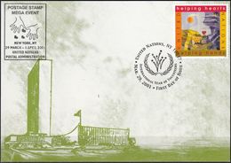 UNO NEW YORK 2001 Mi-Nr. 55 Grüne Karte - Show Card  Mit Erinnerungsstempel New York - Brieven En Documenten