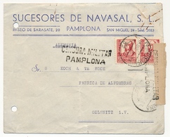 ESPAGNE - Enveloppe En Tête - Censura Militar PAMPLONA - 1937 - Briefe U. Dokumente