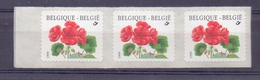 Belgie - ^ 1999 - OBP - ** 2854 -  Rolzegel 91 - Strook Van 3 - Begin Van De Rol - Geranium -  Bloemen -  Andre Buzin - Francobolli In Bobina