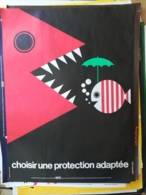AFFICHE De 1987 . CHADEBEC    " CHOISIR UNE PROTECTION ADAPTEE  "  Format 60 X 80 Cm . - Affiches
