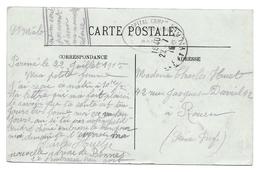 WWI PARAME CHARLES HUET HOP COMPL POUR ROUEN RUE DAVIEL - CPA ST MALO PORTE ST VINCENT - CORRESPONDANCE MILITAIRE - War 1914-18