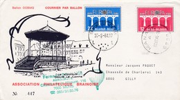 Enveloppe Numérotée FDC 2130 2131 Courrier Par Ballon OOBMG Manage à Gilly Association Philatéique Brainoise - 1981-1990