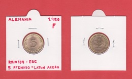 ALEMANIA / DEUTSCHLAND / GERMANY  5 PFENNIG 1.950 F LATON ACERO KM# 107 EBC / XF  DL-12.380 - 5 Pfennig