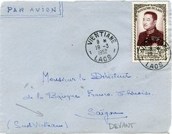 LAOS DEVANT DE LETTRE PAR AVION DEPART VIENTIANE 19-3-1952 LAOS POUR LE VIET-NAM - Laos