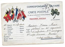 WWI HENRI MAIN SOLDAT AU 42 RI BUREAU CENTRAL PARIS DE SA FEMME A LIMOGES - CPA CORRESPONDANCE MILITAIRE - War 1914-18