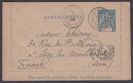 1900. SAINT-PIERRE-MIQUELON. CARTE -LETTRE 15 C. Blue Cancelled ST. PIERRE-MIQUELON 7... () - JF321826 - Storia Postale