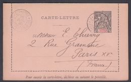 1901. SAINT-PIERRE-MIQUELON. CARTE -LETTRE 25 C. Black Cancelled ST. PIERRE-MIQUELON ... () - JF321838 - Storia Postale