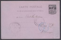 1893. SAINT-PIERRE-MIQUELON. CARTE Postale SPM / 10 C. COLONIES POSTES REP. FRANCAISE... () - JF321853 - Cartas & Documentos
