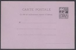 1892. SAINT-PIERRE-MIQUELON. CARTE Postale SPM / 10 C. COLONIES POSTES REP. FRANCAISE... () - JF321862 - Storia Postale