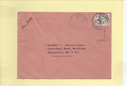 Lettre Congo Avec Timbre Surchargé  "Légal" - Lettres