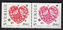 Sweden 1998 / St. Valentine's Day, Hearts, Birds / MNH / Mi 2034-2035 - Unused Stamps