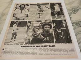 PHOTO WIMBLEDON LE NOIR JOUE ET GAGNE  1975 - Altri & Non Classificati