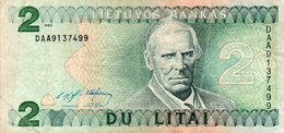 LITHUANIA  2 LITAI 1993  P-54a  CIRC - Lituania