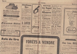 La Liberté - Publicités - Nouvelles De Fribourg - 02.05.1944 - Bulle - Romont - - Pubblicitari