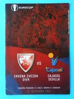 CRVENA ZVEZDA Vs CAJASOL SEVILLA - 2012 EUROCUP Basketball Programme * Basket-ball Pallacanestro Baloncesto Spain Espana - Andere & Zonder Classificatie