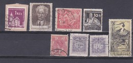 Tchécoslovaquie - Lot De 8 Timbres Avec Charnières Oblitérés - Collections, Lots & Séries