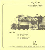 Catalogue ADLER Präzisionsmodelle 1992 SD-45 USA - German