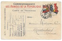 WWI PHALIPPOU SERGENT MAJOR TRESOR ET POSTES 130 POUR MONTOULIERS HERAULT - CPA CORRESPONDANCE MILITAIRE - Guerre 1914-18