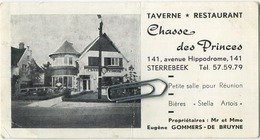 Sterrebeek :  Taverne-restaurant :  CHASSE Des PRINCES  (  Carte De Visite  11 X 6 Cm ) - Zaventem