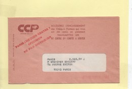 Enveloppe CCP "Paris Chèques Centre 7 Spécimen Ne Pas Distribuer" - Especimenes