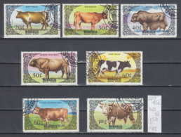 97K269 / 1985 - Michel Nr. 1682-1688 Used ( O ) Animals Cattle Bos Taurus , Mongolia Mongolie - Mongolia