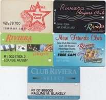 Lot De 5 Cartes : Riviera Casino & Hotel : Las Vegas NV - Cartes De Casino