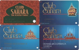 Lot De 4 Cartes : Sahara Hotel & Casino : Las Vegas NV - Tarjetas De Casino