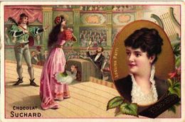 12 Chromo Litho Cards Chocolate PUB Suisse SUCHARD Set 57Ac Famous Woman   Set : SucI057  Anno : 1898  105x70cm - Suchard