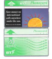 UK - BT - Great Britan - 2 New Cards - Save Money Sun 428D - 20 Units Green 424F - Mint - BT Emissions Générales