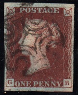 GRAN BRETAGNA 1841  1d RED BROWN PLATE 8  LETT GB SHOWING " O " FLAW  SG SPEC AS47 VFU - Used Stamps